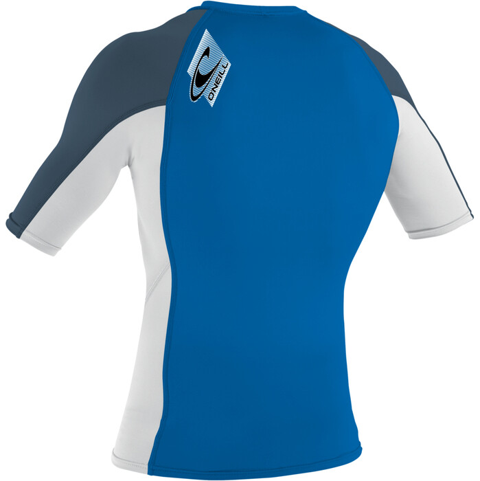 2024 O'Neill Youth Premium Skins Short Sleeve Rash Guard 4173 - Ocean / White / Copen Blue